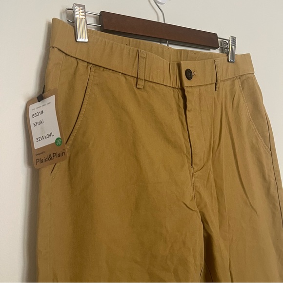 Plaid & Plain Khaki Slim Fit Pants Men’s Size 32x34 - Picture 2 of 6